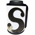 3dRose Monogram Initial S With Pretty White Floral - Can Cooler Bottle Wrap (cc_354706)