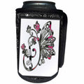 3dRose Pretty Fancy Butterfly Monogram Initial F - Can Cooler Bottle Wrap (cc_354716)