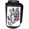 3dRose Pretty Fancy Butterfly Monogram Initial N - Can Cooler Bottle Wrap (cc_354723)