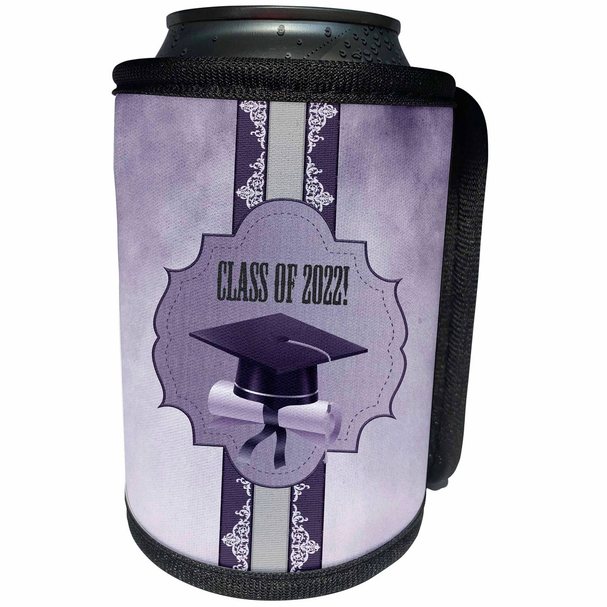 3dRose Image of Class of 2022, Graduation Cap, Diploma, Tag,... - Can Cooler Bottle Wrap (cc_355147)