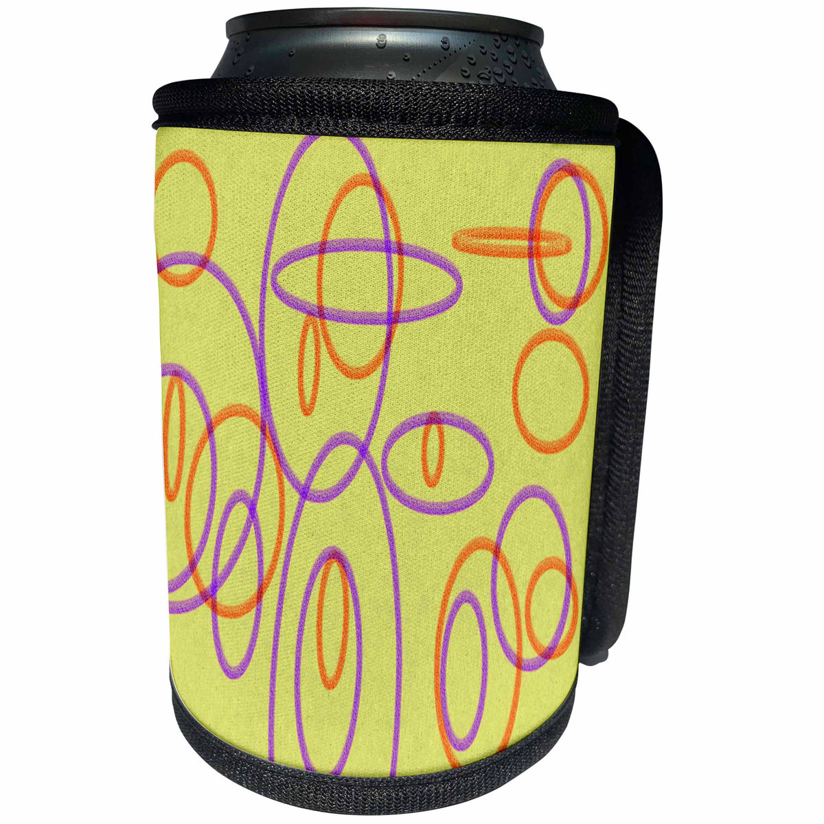 3dRose Image of Interwoven Shapes In Purple And Orange On... - Can Cooler Bottle Wrap (cc_355208)