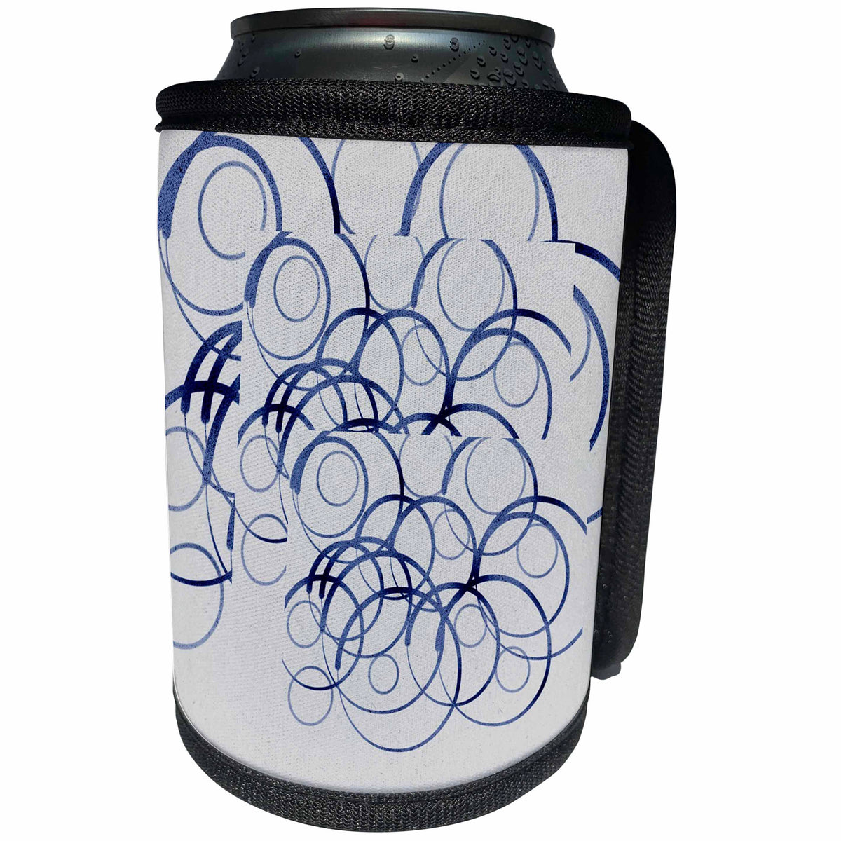 3dRose Image of Painting Of Blue Interlocking Circles On Gray - Can Cooler Bottle Wrap (cc_355215)