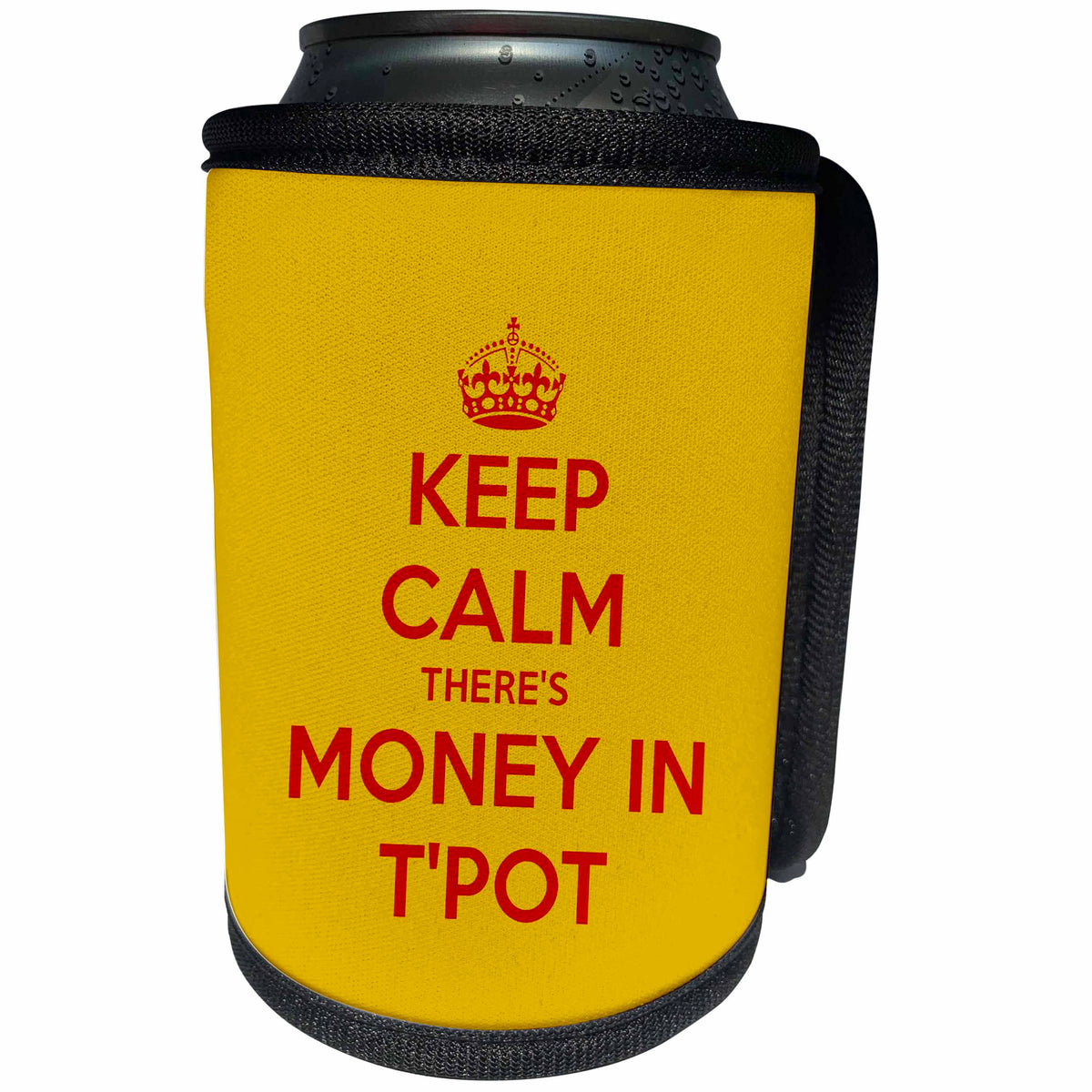 3dRose Keep Calm Theres Money In TPot Yorkshire Dialect - Can Cooler Bottle Wrap (cc_355997)