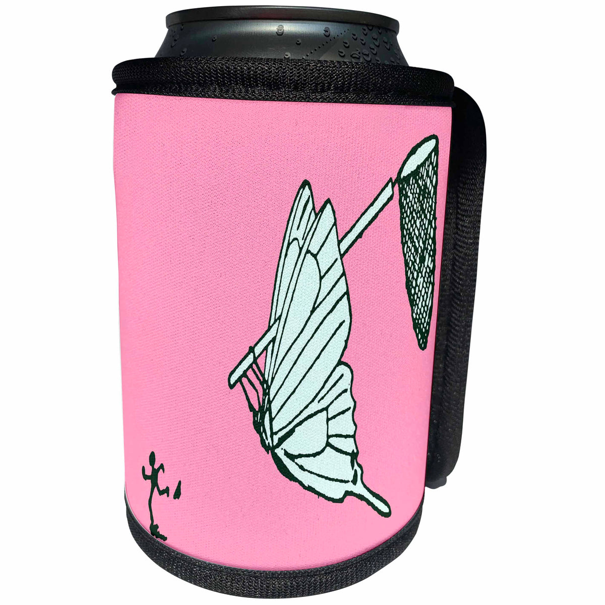 3dRose Cartoon Of A Butterfly Catching A Human - Can Cooler Bottle Wrap (cc_356205)