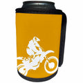 3dRose Motor X Silhouette White Vector - Can Cooler Bottle Wrap (cc_356216)