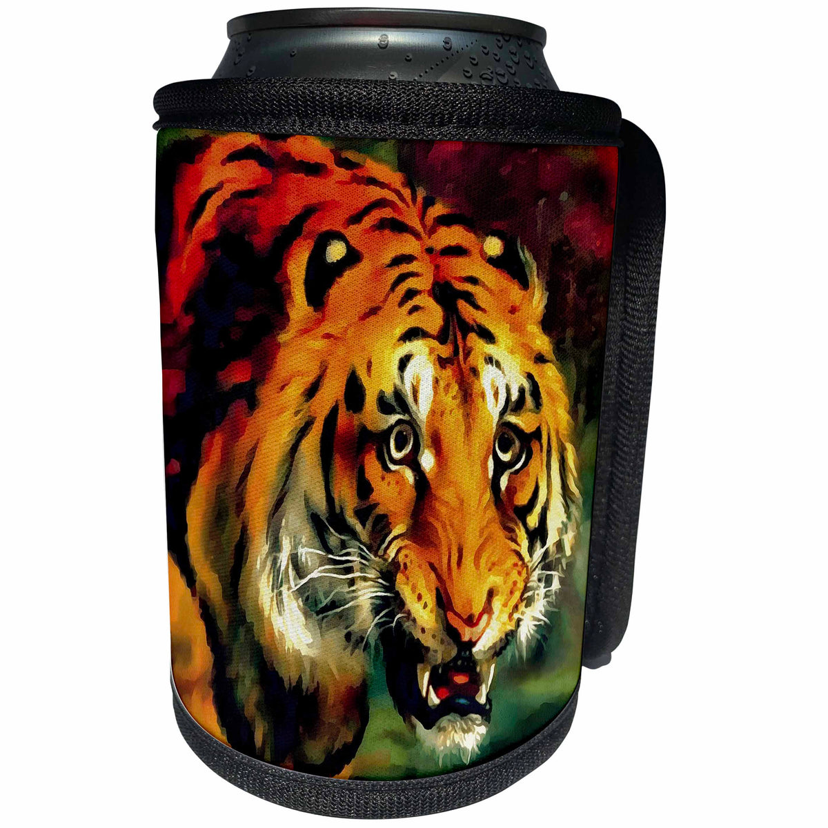 3dRose Snarling Bengal Tiger Head Portrait - Can Cooler Bottle Wrap (cc_356644)