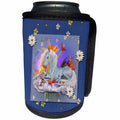 3dRose Pretty laying down Unicorn with flower highlights - Can Cooler Bottle Wrap (cc_356689)