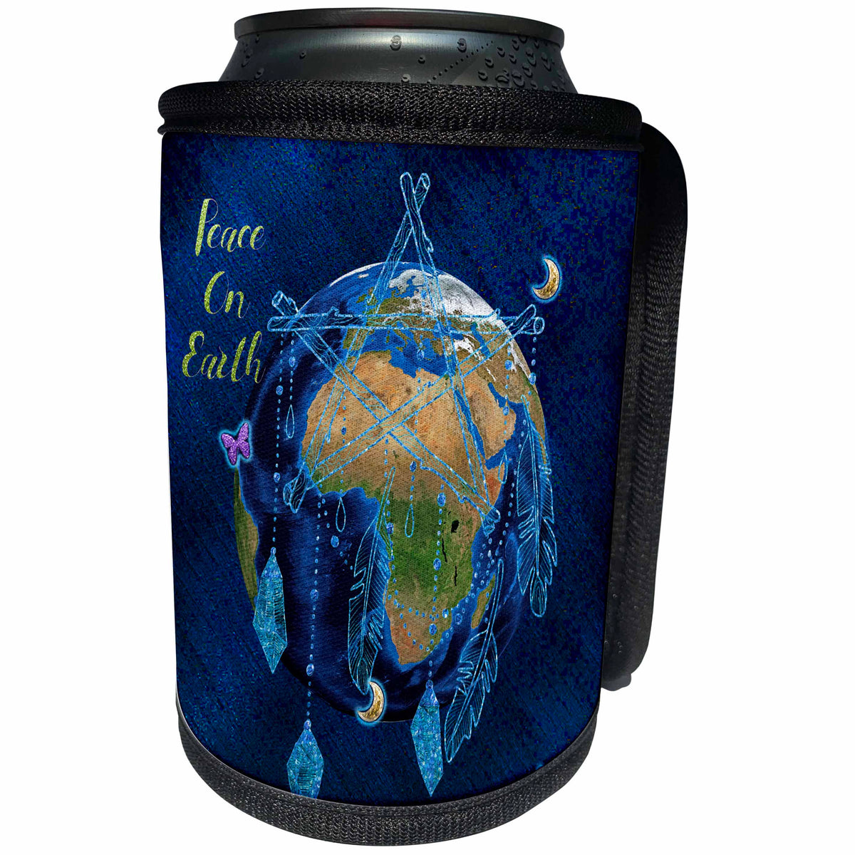 3dRose Planet earth needs our help pass on peace and pray for... - Can Cooler Bottle Wrap (cc_356693)