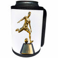3dRose A male soccer player trophy in gold - Can Cooler Bottle Wrap (cc_357691)