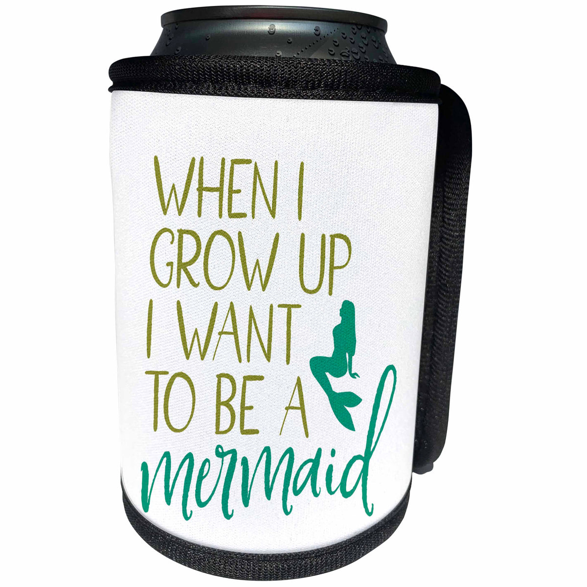 3dRose Image of mermaid silhouette and funny quote - Can Cooler Bottle Wrap (cc_357696)