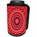 3dRose Dark Red Triangle Mandala - round polygonal design - Can Cooler Bottle Wrap (cc_358158)