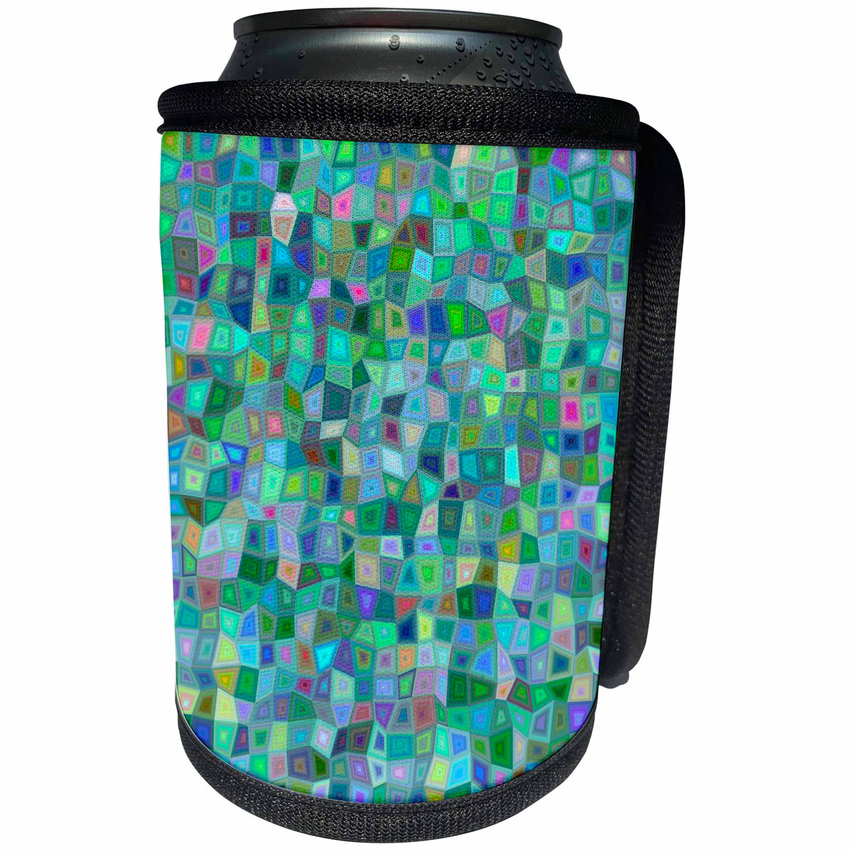 3dRose Color irregular rectangle mosaic pattern - Can Cooler Bottle Wrap (cc_358180)