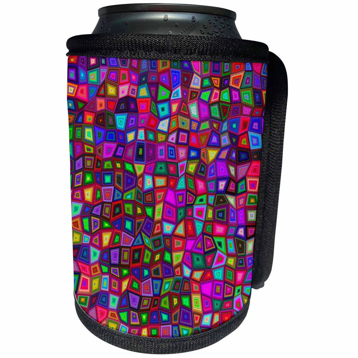 3dRose Abstract irregular rectangle mosaic background - Can Cooler Bottle Wrap (cc_358189)