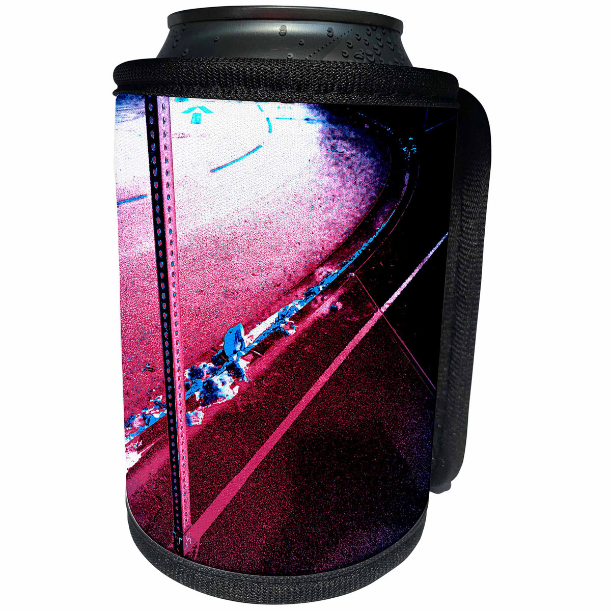 3dRose PINK SIGN POST ABSTRACTION PHOTO - Can Cooler Bottle Wrap (cc_358681)