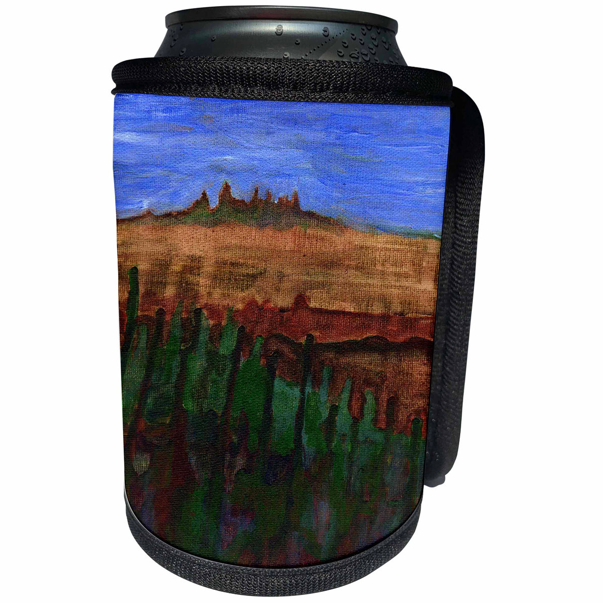 3dRose PHOTO OF BROWN AND GREEN IMPRESSIONISTIC LANDSCAPE - Can Cooler Bottle Wrap (cc_358697)