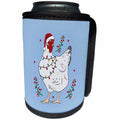 3dRose Cassie Peters Christmas - Funny Christmas Hen - Can Cooler Bottle Wrap (cc_358708)