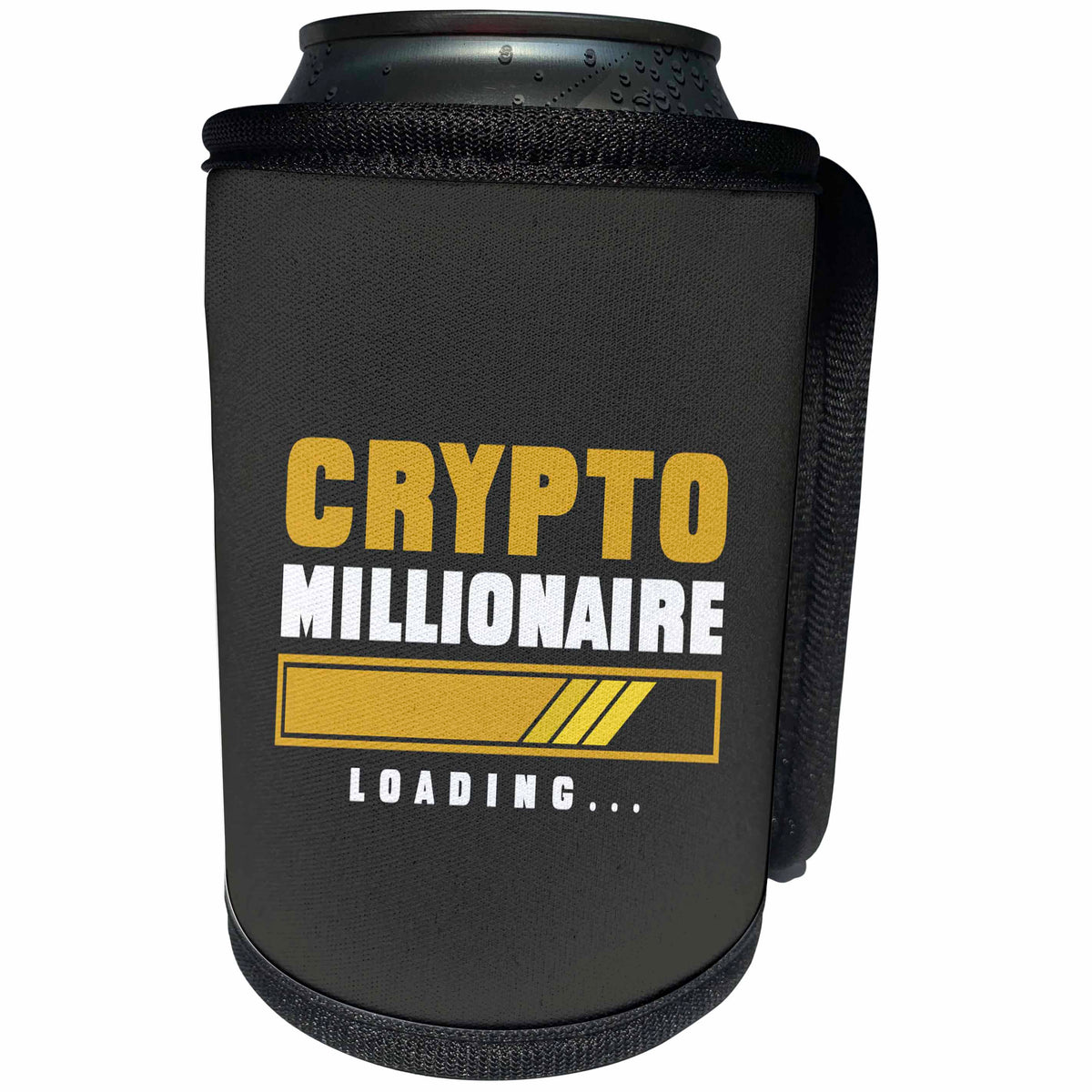 3dRose Cassie Peters Digital Art - Crypto Millionare Loading - Can Cooler Bottle Wrap (cc_358711)