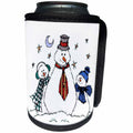 3dRose TNMGraphics Winter - Three Snowmen - Can Cooler Bottle Wrap (cc_35872)