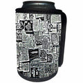 3dRose DYLAN SEIBOLD - MONOCHROME - DOODLE COLLECTION - Can Cooler Bottle Wrap (cc_358984)
