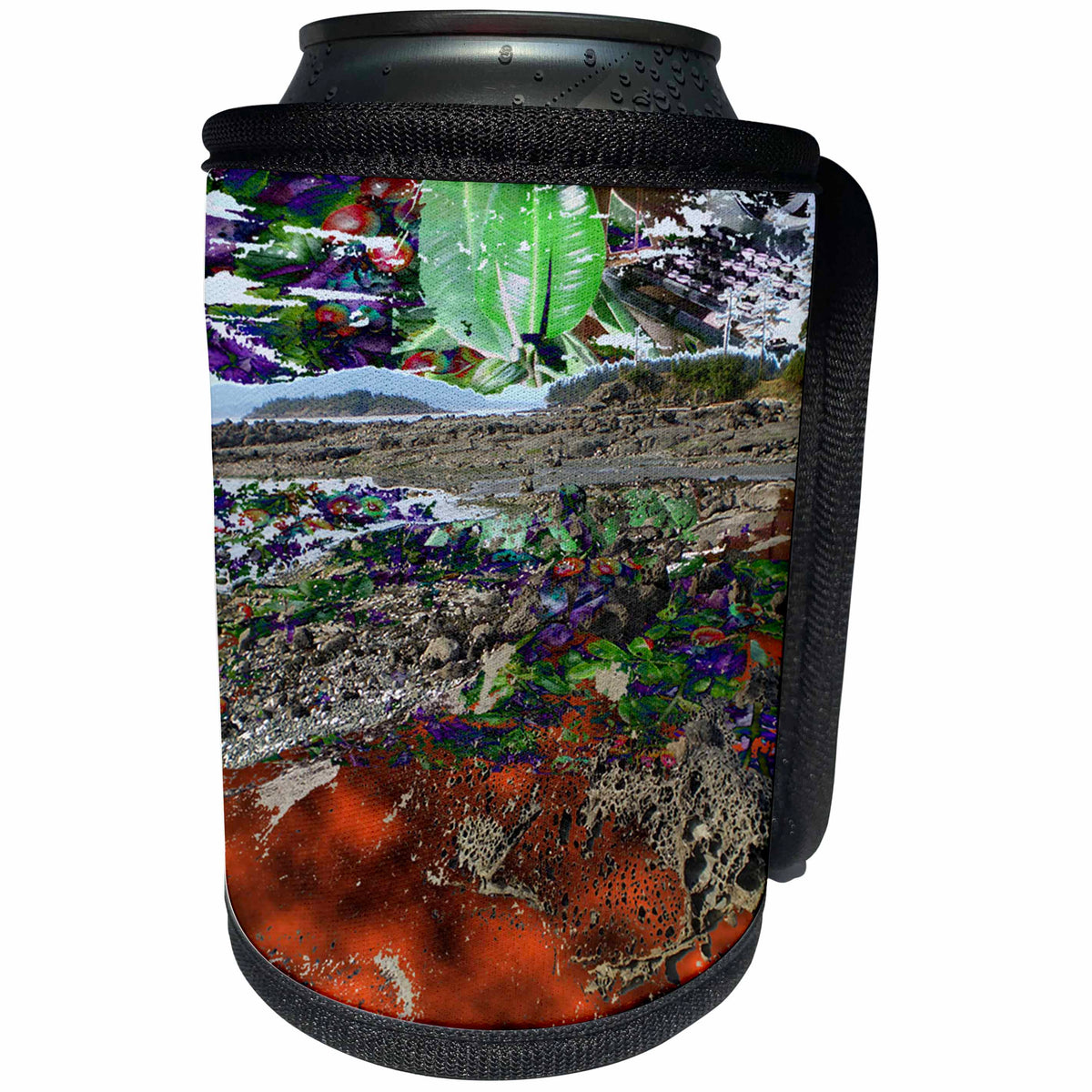 3dRose COASTAL DIGITAL JUXTOPOSITION - Can Cooler Bottle Wrap (cc_359012)