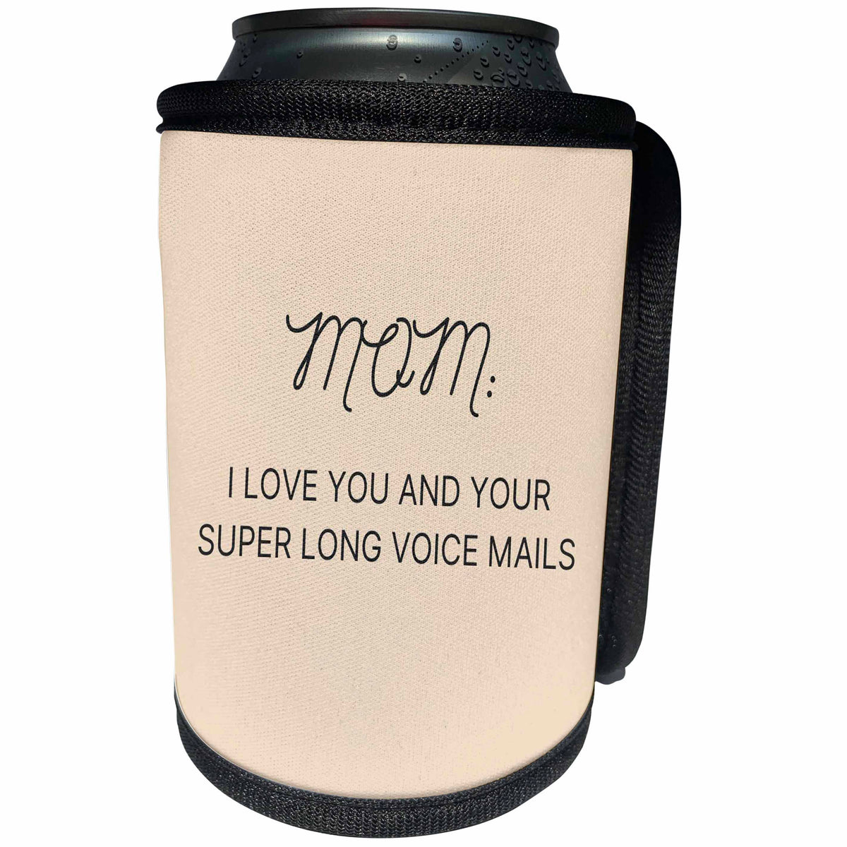 3dRose Image with a text Mom I love you and youre super long... - Can Cooler Bottle Wrap (cc_359706)