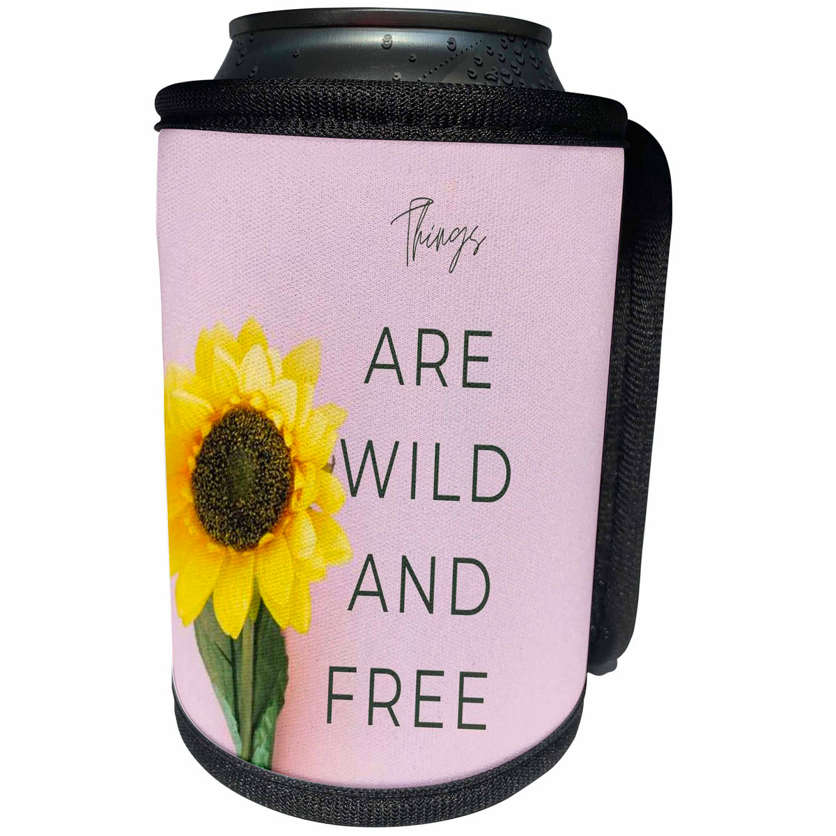 3dRose Image with a text Things are Wild and Free - Can Cooler Bottle Wrap (cc-360238)