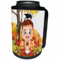 3dRose Cute Baby Boy in a Pumpkin Thanksgiving Squirrel and... - Can Cooler Bottle Wrap (cc-360898)