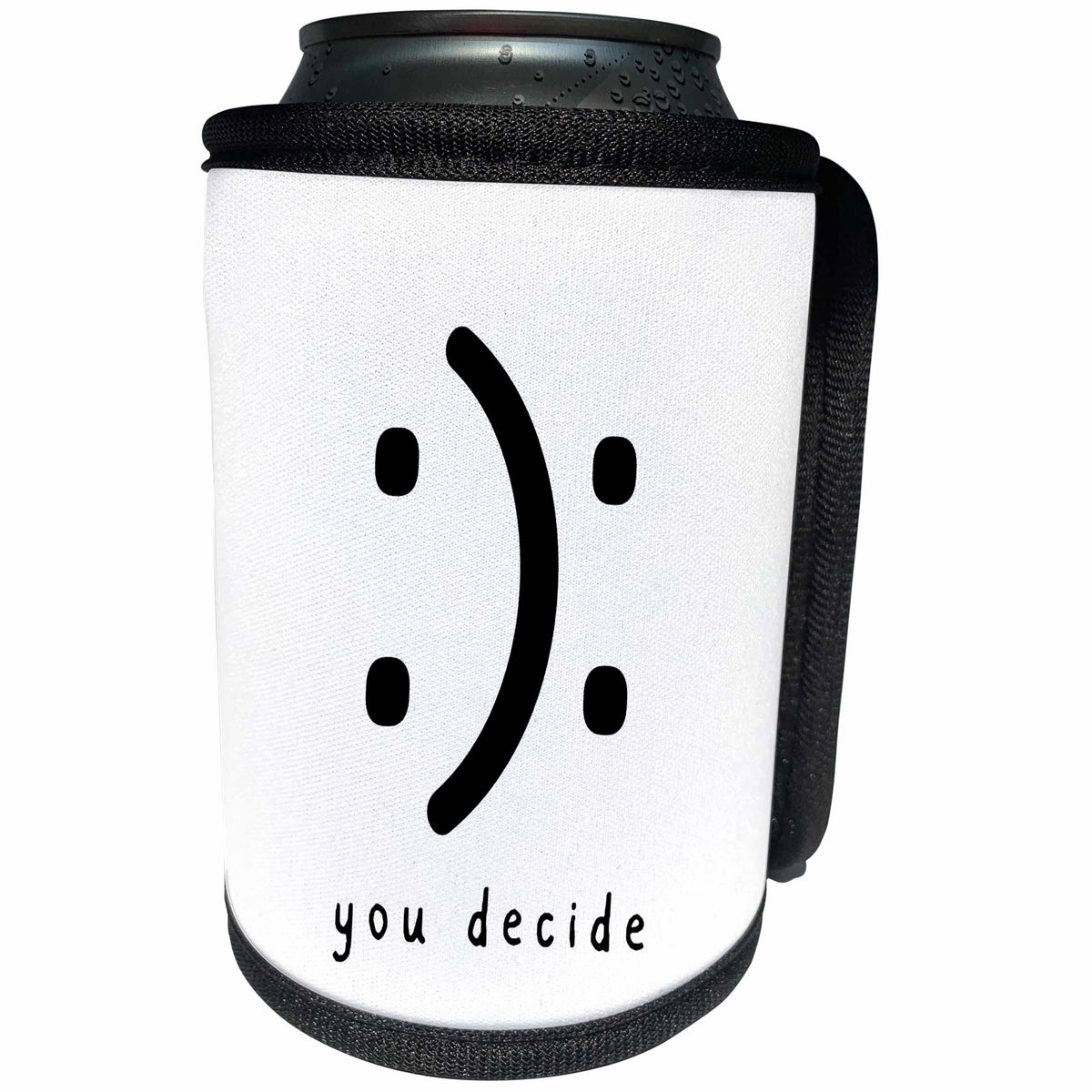 3dRose You Decide Happy And Sad Emotion Minimalist Gift for... - Can Cooler Bottle Wrap (cc-360937)