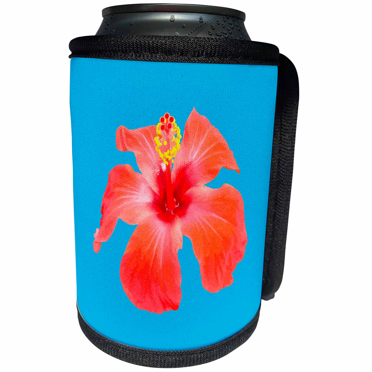 3dRose Red Hibiscus Vector Isolated Botanical Art - Can Cooler Bottle Wrap (cc-360955)