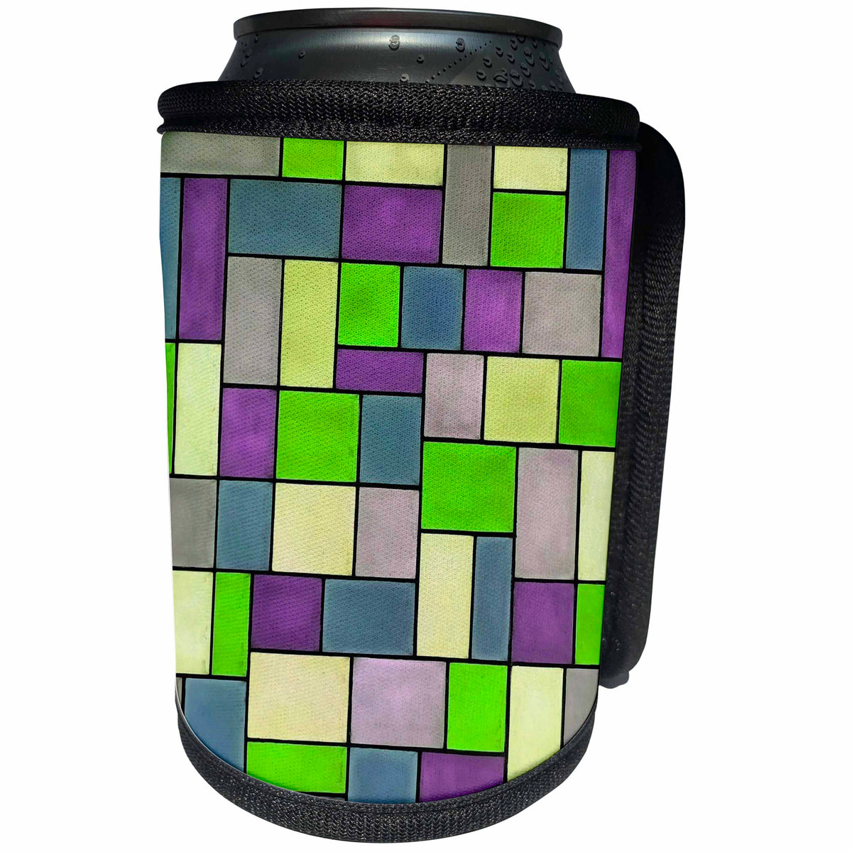 3dRose Rectangles And Squares Contemporary Black Outline Art 3 - Can Cooler Bottle Wrap (cc-360981)