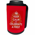 3dRose Keep Calm And Celebrate A First Text Firework - Can Cooler Bottle Wrap (cc-361208)