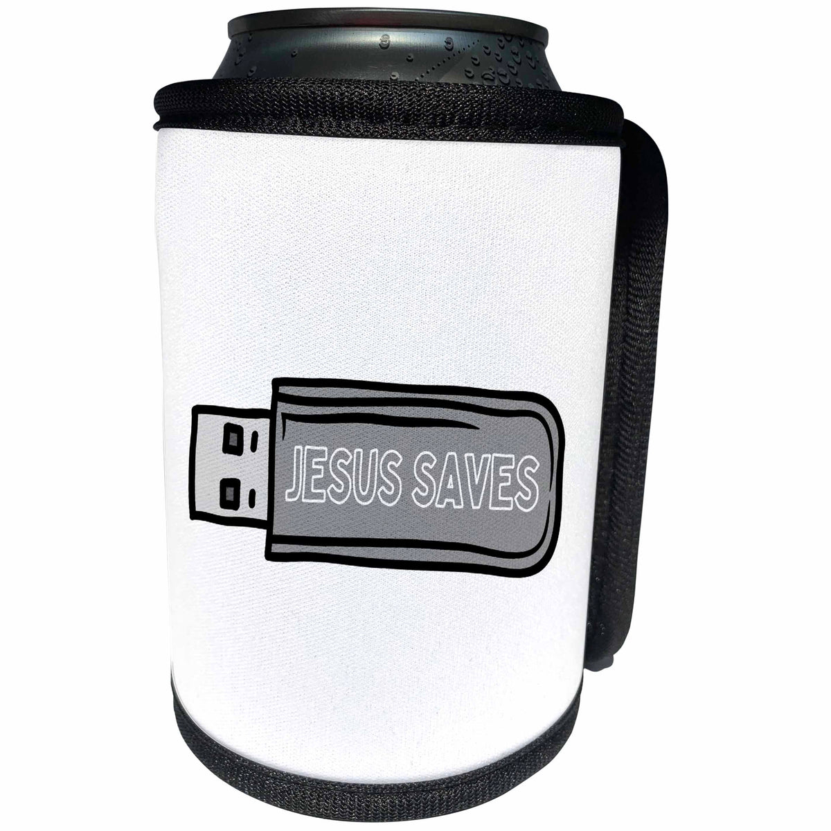 3dRose USB Flash Drive Jesus Saves - Can Cooler Bottle Wrap (cc-361596)