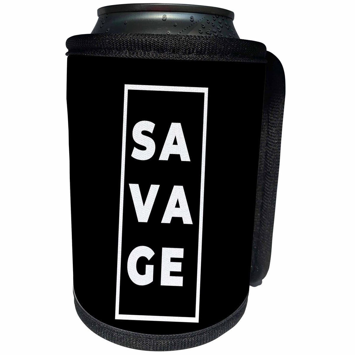 3dRose 3dRose - Rosette - Black Mood - Savage - Can Cooler Bottle Wrap (cc-361895)