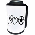 3dRose Peace. Love. Soccer. - Can Cooler Bottle Wrap (cc-361906)