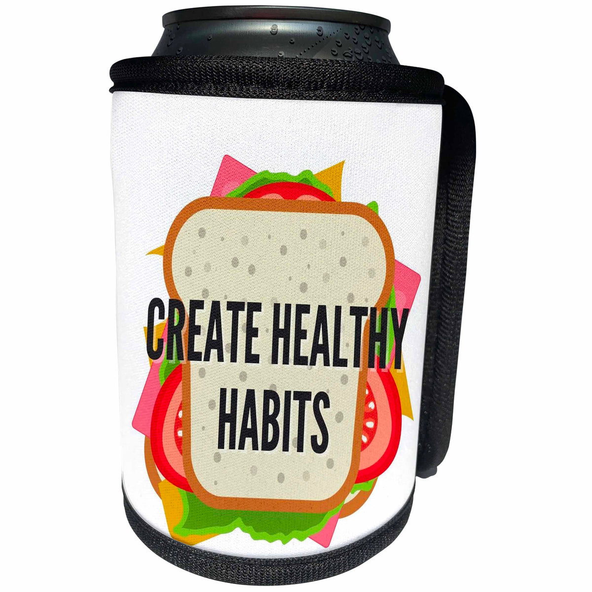 3dRose Quotes for Work out Create Healthy Habits - Can Cooler Bottle Wrap (cc-362327)