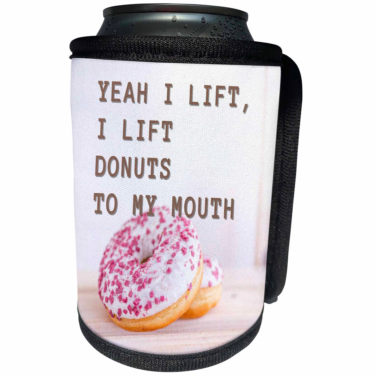 3dRose Quotes for Work out I lift donust to my mouth - Can Cooler Bottle Wrap (cc-362329)