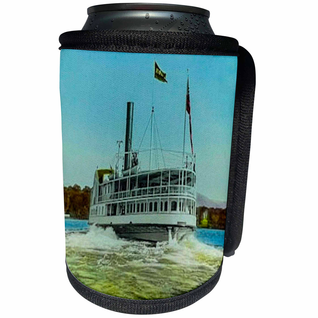 3dRose Magic Lantern Slide Winter Days Steamboat Vintage - Can Cooler Bottle Wrap (cc-362379)