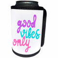3dRose Good Vibes Only on Purple Blue and Pink - Can Cooler Bottle Wrap (cc-362640)