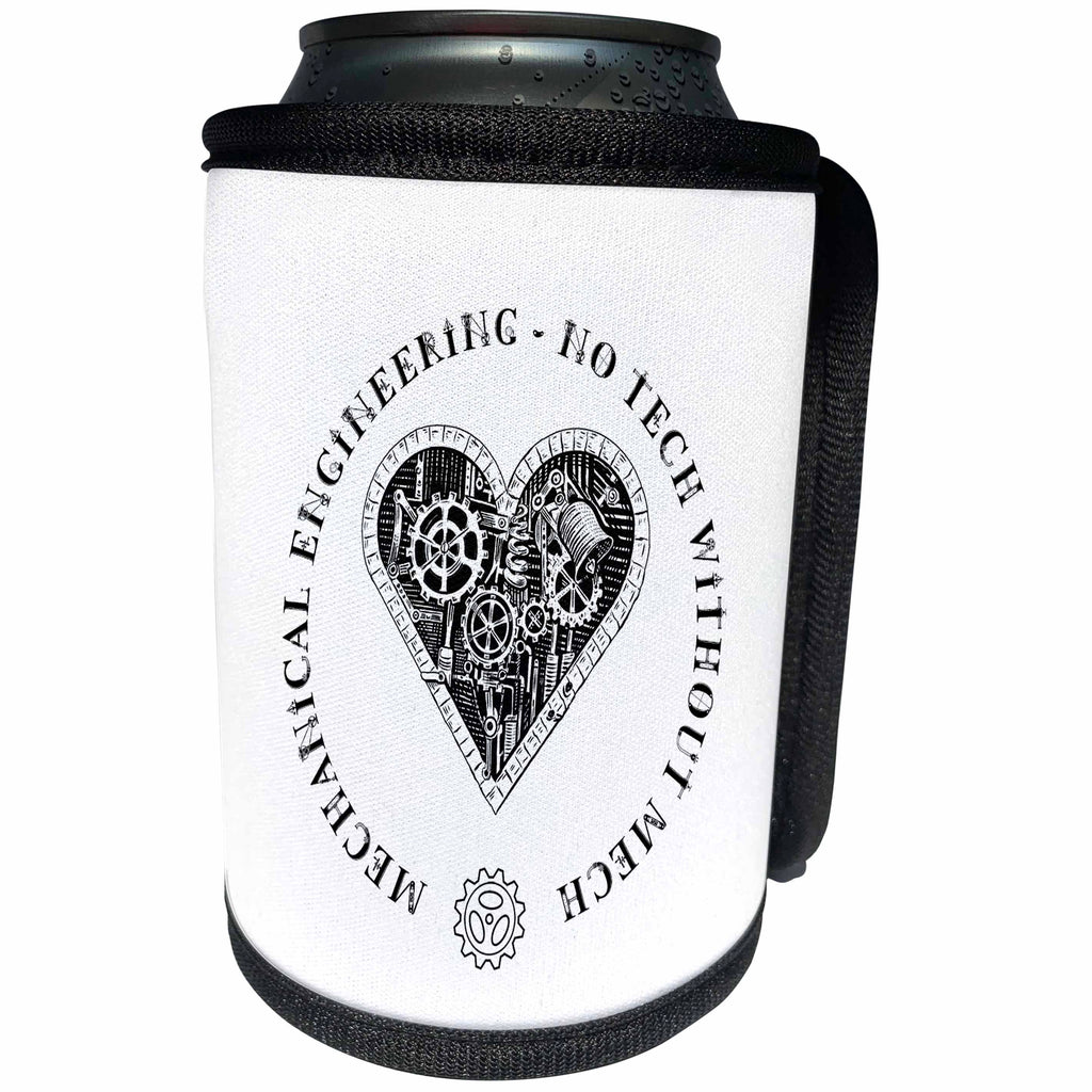 3dRose Mechanical Engineering - No Tech Without Mech funny... - Can Cooler Bottle Wrap (cc-363398)