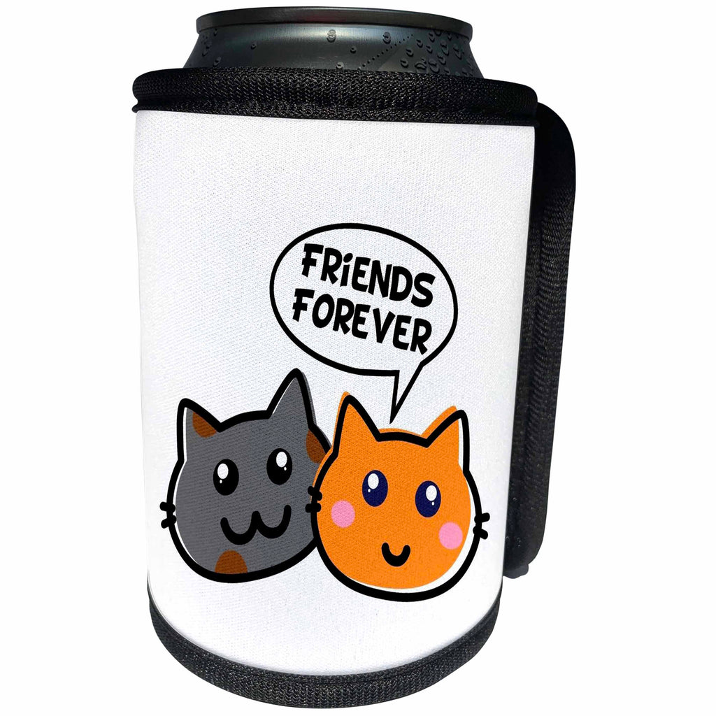 3dRose 3dRose - Rosette - Cat Hooman - Cats Friends Forever - Can Cooler Bottle Wrap (cc-363835)