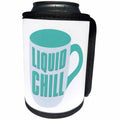 3dRose Image of Words Liquid Chill with Turquoise Coffee Mug... - Can Cooler Bottle Wrap (cc-364075)
