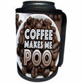 3dRose Image of Words Coffee Makes Me Poo on Coffee Mug - Can Cooler Bottle Wrap (cc-364082)