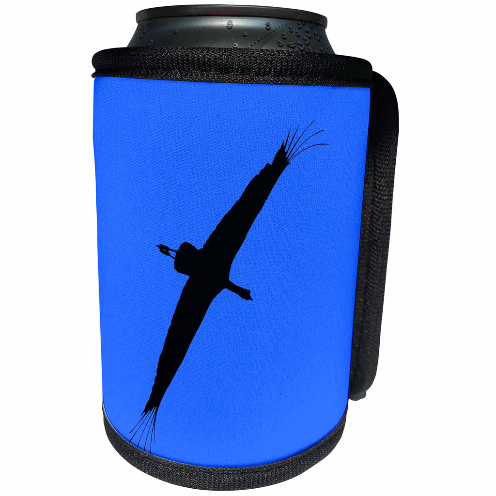 3dRose Stork Vector Bird Flight Black Silhouette - Can Cooler Bottle Wrap (cc-364804)