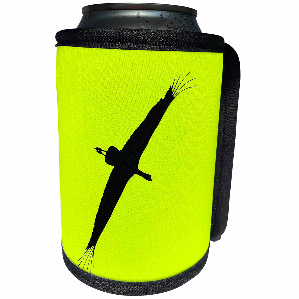 3dRose Stork Vector Bird Flight Black Silhouette - Can Cooler Bottle Wrap (cc-364805)