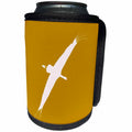 3dRose Stork Vector Bird Flight White Silhouette - Can Cooler Bottle Wrap (cc-364807)