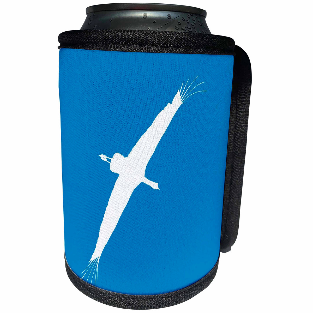 3dRose Stork Vector Bird Flight White Silhouette - Can Cooler Bottle Wrap (cc-364808)
