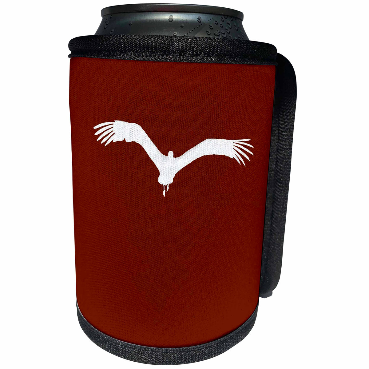 3dRose Stork Bird In Flight Vector White Silhouette - Can Cooler Bottle Wrap (cc-364815)