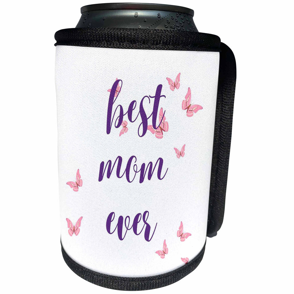 3dRose 3dRose - Rosette - Family - Best Mom Ever - Can Cooler Bottle Wrap (cc-364831)