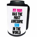 3dRose My Mom Has The Most Awesome Son In The World - Can Cooler Bottle Wrap (cc-364842)
