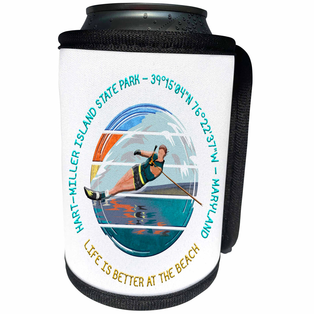 3dRose Hart-Miller Island State Park, Baltimore County,... - Can Cooler Bottle Wrap (cc-365163)